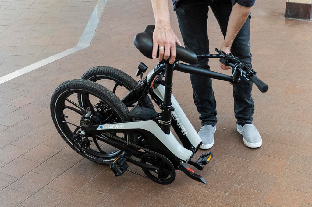 Falt-E-Bike von Blaupunkt zusammengeklappt