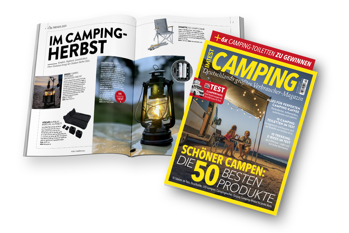 IMTEST 4/23: Die 50 besten Camping-Produkte & 5 Camper-Vans im