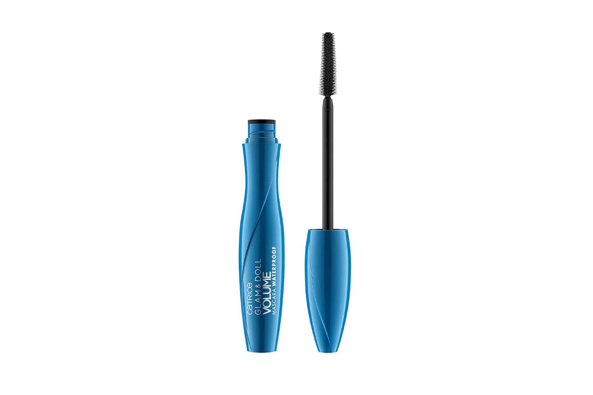 Productshot geöffneter Mascara, blaue Verpackung