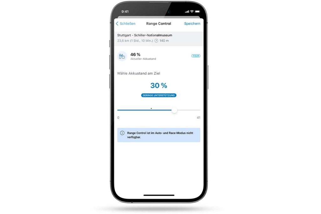 Smartphone Bildschirm, der die App von Bosch zeigt