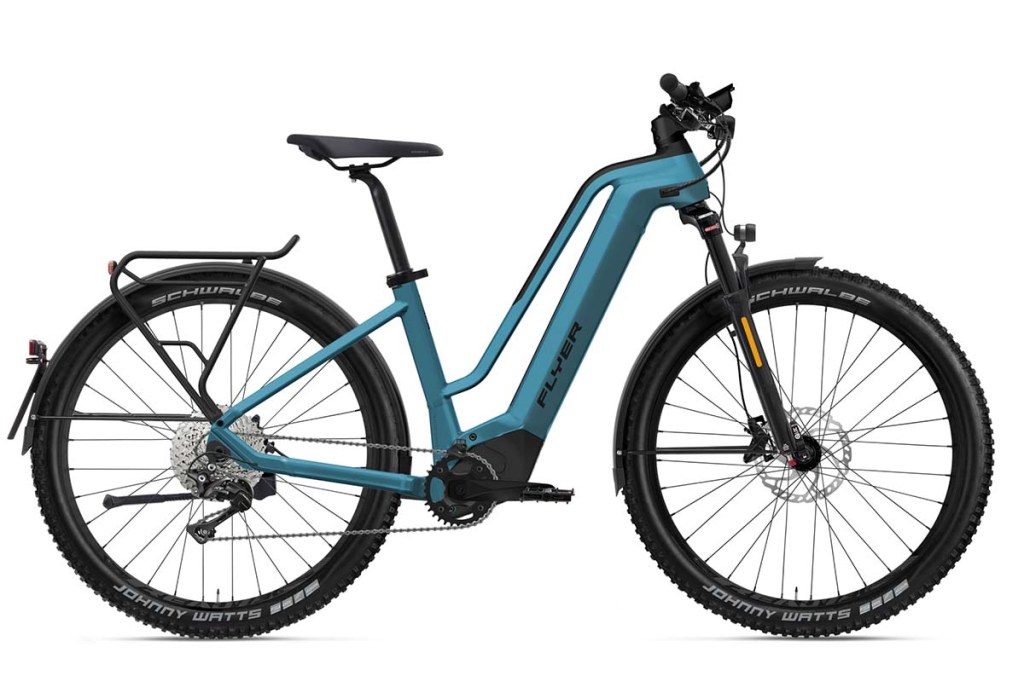 Produktshot blaues Trekking-E-Bike