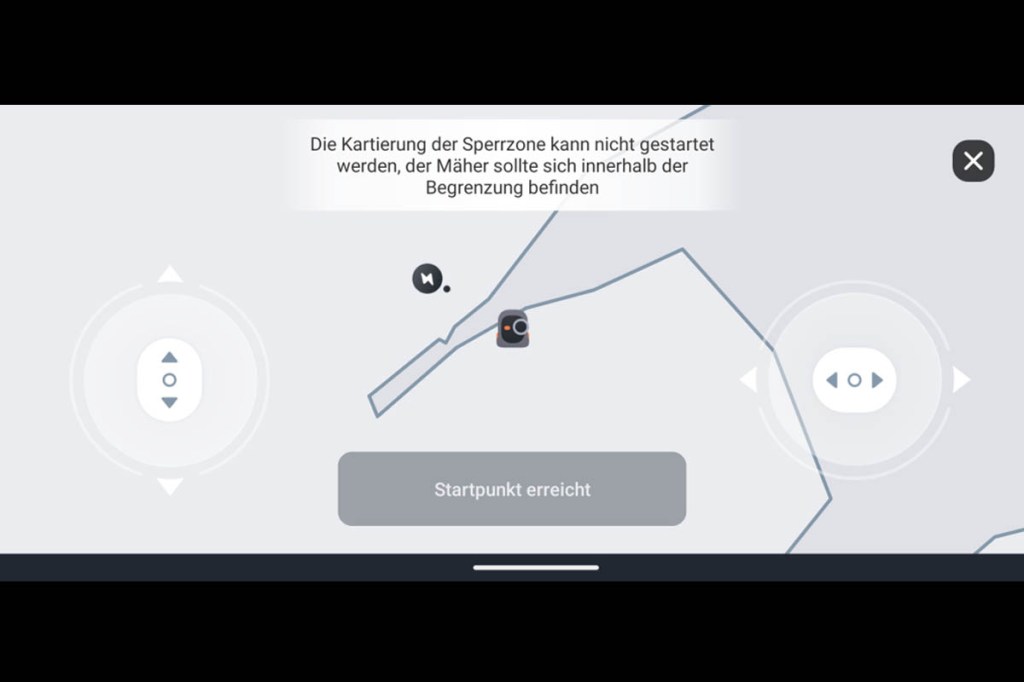 Screenshot der Rasenmähroboter-Karte 