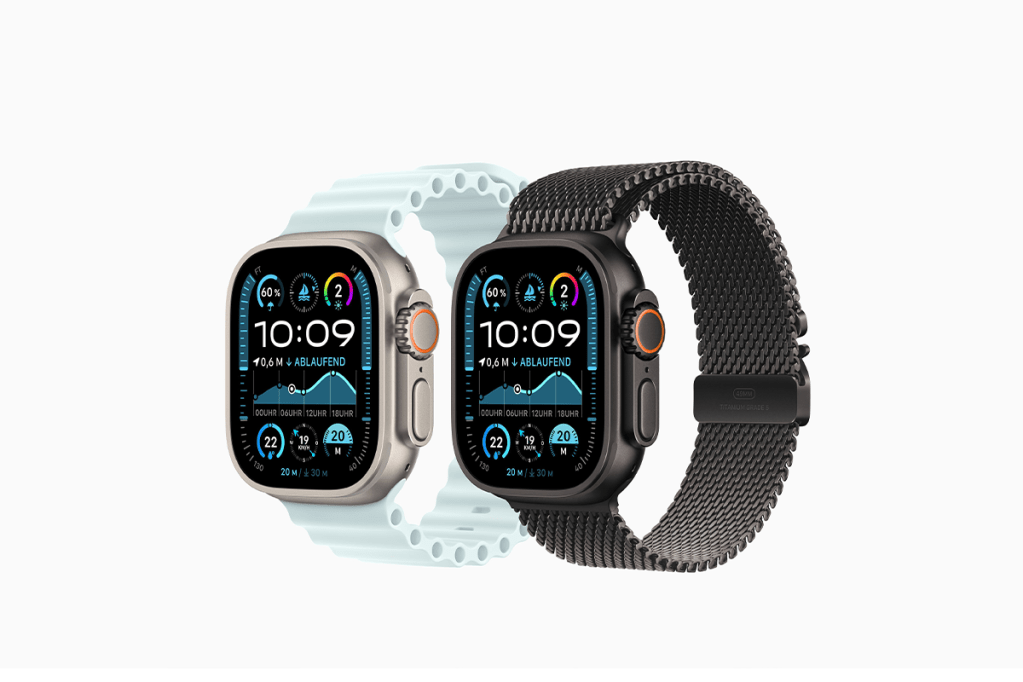 Apple Watch Ultra 2 vor weißem Hintergrund.