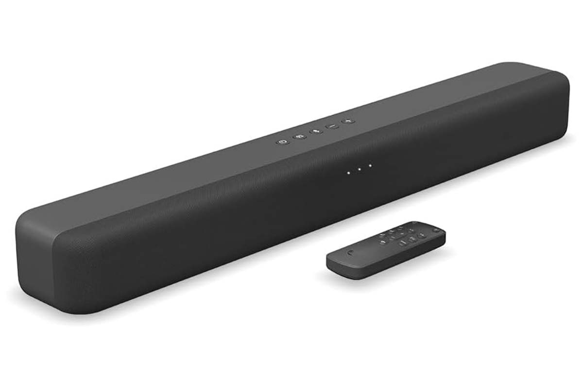 Productshot Soundbar mit Fernbedienung