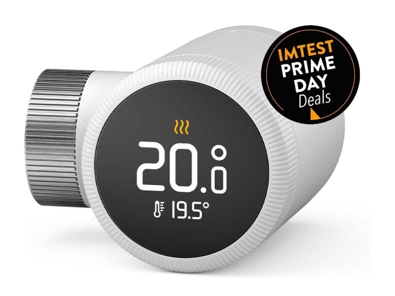 Productshot Heizungsthermostat mit Display, dazu Prime Day Button