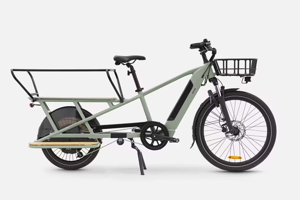 Kompaktes Cargo-E-Bike von der Seite