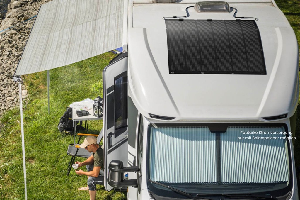 Solarpanel auf Wohnmobil-Dach