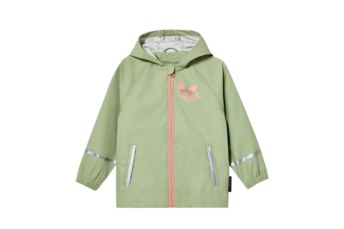 Productshot grüne Kinder-Regenjacke